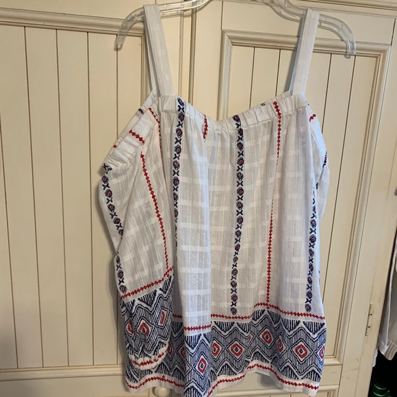 Sonoma Tops - Off the shoulder red, white, & blue top